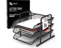 SMOY® Stapelbare Zwarte Metalen Archiefbak A4 voor Bureau Kantoor