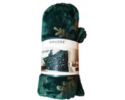 SMUKEE Decoratieve Plaid 150x200 cm - Zacht Polyester Groen/Goud