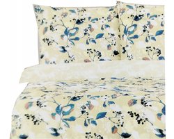 Smukee Katoen Satijn Dekbedovertrek 220x200cm Crème Bladeren