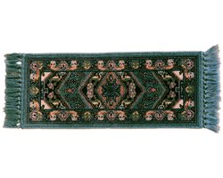 Smyrna Tafelloper Myra - 33 x 80 cm - terra zeegroen met franjes - wol