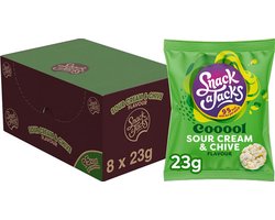 Snack A Jacks Cream & Chive - Rijstwafel Tussendoortje - 8 x 23 gram