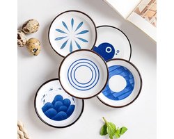 Snack Bowl Set - Mini Spice Bowl - 5-Delige Set - Diameter 87 cm - Keramische Schotels - Kleine Borden Theezakjes schoteltje