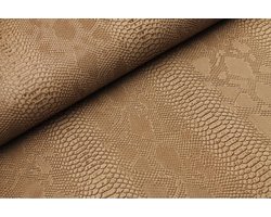 Snakeskin Zand / Beige / Bruin - Slangenleer - Kunstleer - 100% Waterdicht - stoffering- tassen - Wanddecoratie - 3D print - Korting - op rol - per meter