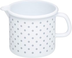 Snavelpot 12 cm - Grijs met Witte Stippen - 1,0 Liter Capaciteit voor Koken en Serveren