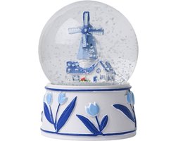 Sneeuwbol Molen Delfts Blauw - Souvenirs Nederland - Per Stuk