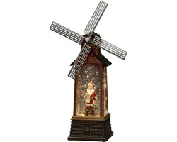 Sneeuwlantaarn LED windmolen met kerstman Konstsmide