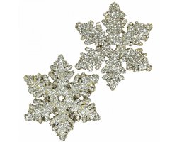 Sneeuwvlokkenhout 4cm licht goud met mica 72 st, 72 Stück
