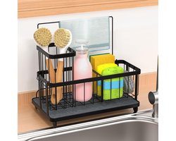 sneldrogende stenen sponshouder voor spoelbak, afneembare keukenorganizer voor spoelbak, roestvrijstalen sponshouder en vaatdoekhouder voor keuken en badkamer