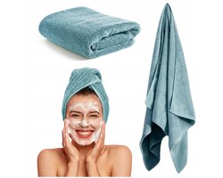 Snelle Droge Katoenen Handdoek Otto 50x100cm 400 g/m² Glad Blauw