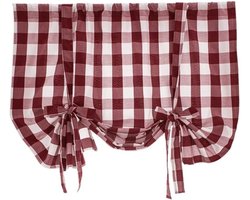 SnelShoppen - 1 x Gecheckte Keukengordijn, Bistro Gordijn, Semi-Transparant, Korte Raamgordijn, Landhuisstijl, 60 x 120 cm, 80 x 140 cm, 116 x 160 cm,