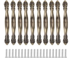 SnelShoppen - 10 Sets Vintage Stijl Bronzen Deurgrepen Trekhandvat Meubelbeslag Antiek Koper Schuifdeur Handgrepen voor Ladekast Kledingkast Thuis Kan