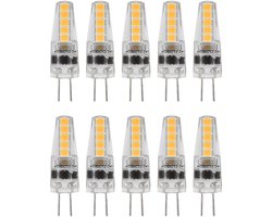 SnelShoppen - 10 Stuks G4 Dimbare LED Lampen 2W 3000K AC 12-24V Bi-pins Basis voor Kroonluchter Plafondlamp Tafelverlichting, Energiezuinig en Warmwit