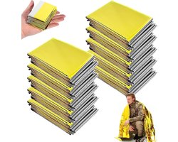 SnelShoppen - 10 stuks Reddingsdeken 210 x 130 cm - Herbruikbare Nooddekens in Goud-Zilver voor Survival, Camping, Feest en Noodgevallen