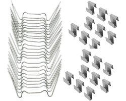 SnelShoppen - 100 Stuks Dikke RVS Draad Elite Kassen Glasclips, Zilver, Tuinaccessoires voor Glazen Bevestiging en Paneelvervanging