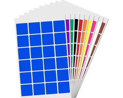 SnelShoppen - 1200 Pcs Kleurvolle Verhuisstickers 25 mm Vierkante Zelfklevende Labels voor Verhuizing - 10 Kleuren voor Dozen en Opbergers