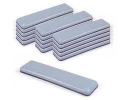 SnelShoppen - 16-Pack Teflon Meubelglijders voor Houten Vloeren en Tapijt, Zelfklevende Rectangulaire Vloerglijders 70x19mm voor Stoelen, Tafels, Bank