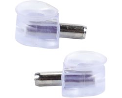 SnelShoppen - 16 Stuks Glasplankdragers met Zuignappen - Duurzaam Zinklegering - Voor 5mm Glas - Ideaal voor Boekenkasten, Kasten en Dressoirs
