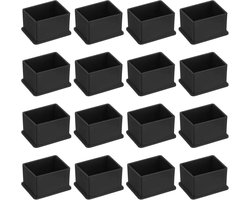 SnelShoppen - 16 Stuks PVC Vierkante Stoelpootdoppen 40x30mm - Zachte, Antislip, Onbreekbare Bescherming voor Tafels, Tuinmeubilair, Kasten en Bedden