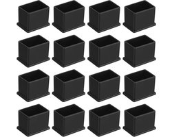 SnelShoppen - 16x PVC Stoelpootdoppen 30x20mm - Zwart Meubelbescherming voor Tafel, Tuin, Kast en Bed - Slijtvast, Antislip, Corrosiebestendig