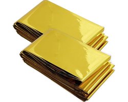 SnelShoppen - 2 Pack Thermische Dekens Gouden Redingsdeken Waterdichte Overlevingsdeken voor Buiten, Hiking, Camping en Eerste Hulp (210 x 160cm)