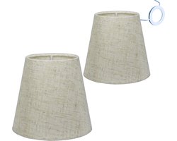 SnelShoppen - 2 Stuks Moderne Lampenkappen Stof E14/E27 Vervangende Kap voor Kleine Hanglamp, Wandlamp, Tafellamp en Kroonluchter, Wit
