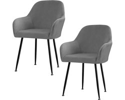 SnelShoppen - 2 Stuks Wasbare Velvet Stoelhoezen met Rugleuning - Elastische Bescherming voor Eetkamerstoelen, Make-up Tafel Stoelen - Voor Maat 40-44