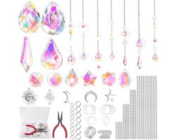 SnelShoppen - 230 Stuks Zonvangers Kristallen, DIY Crystal Craft Kit voor Volwassenen, Suncatcher voor Raam, Tuin, Trouwerij en Feestdecoratie, Hangen