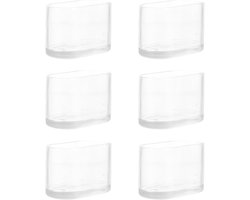 SnelShoppen - 24 Stuks Ovale Siliconen Stoelpootdoppen voor Meubels - Transparant - 20x40mm - Bescherming voor Vloeren - Voor Stoelen, Tafels en Banke