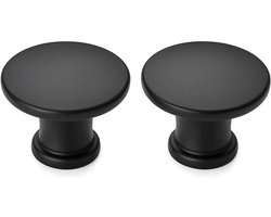SnelShoppen - 2x Zwarte Meubelknoppen, Moderne Vintage Kastknoppen, Handgrepen voor Keuken, Kast, Ladekasten, Kledingkast, Hoogwaardige Duurzame Mater