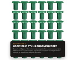 SnelShoppen - 36 Stuks Groene Rubber Tuinbamboe Stokafdekkers - Beschermers voor Bamboestokken, Plant Stokken, Tuinaccessoires, Veiligheid, Duurzaam,