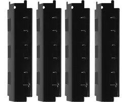 SnelShoppen - 4 Stks Universele Barbecue Warmteplaat 14,6 x 4,25 inch - Vervangende Gas Grill Warmte Tenten voor BBQ - Porselein Staal - Grill Onderde