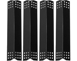 SnelShoppen - 4 Stuks Gas Grill Branders Deksel 37cm Porselein Staal Verwarmingsplaat Flavorizer Bars Vlamverdeler voor Barbecue en Camping