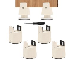 SnelShoppen - 4 Stuks Meubelverhogers, Verstelbaar 6-8 cm, Bedverhoger voor 10 mm - 50 mm Breedte, Vierkante en Ronde Stoelpoot, Meubelverhoger met Sc