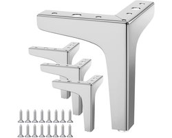 SnelShoppen - 4 x 5 inch Meubelpoten, Driehoekige Tafelpoten, Vervangingspoten voor Banken, Metaal, voor Stoelen, Tafels, Kasten, Bedden, TV-Kasten, B