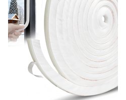 SnelShoppen - 5 m Tochtstrip voor Deuren en Ramen, 9 mm (B) x 15 mm (T), Zelfklevende Borstel Afdichtingsstrip, Wit, Ideaal voor Energiezuinig Wonen e