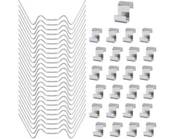 SnelShoppen - 50pcs Glasklemmen voor Kassen - W en Z Klemmen voor Glazen Kassen - RVS 304 Tuinclips - Voor Glazen Ramen in Kassen - Tuinaccessoires vo