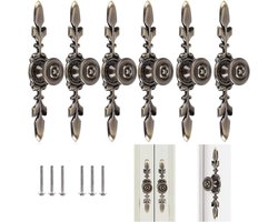 SnelShoppen - 6 Stuks Vintage Meubelhandgrepen, Retro Stijl Trekhandgrepen, Traditionele Ladehandgreep, Deurknoop Achterplaat voor Huishoudmeubilair,