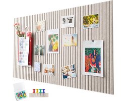 SnelShoppen - 60 x 40 cm Grote Kurkbord, Decoratieve Vilt Kurk Wand, 1 cm Dikte, Opvouwbaar Foto Bord met Plakband, Zelfklevende Vilt Vision Board, Pi