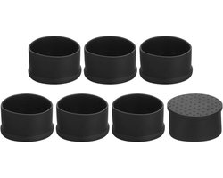 SnelShoppen - 7x Stoelpoot Doppen 50mm PVC, Antislip Meubelbeschermers, Ronde Tafel Covers, Zwarte Meubel Eindcaps voor Binnen en Buiten