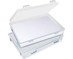 SnelShoppen - A4 Opbergdozen met Deksel - 2 Stuks - Transparante Plastic Boxen - Stapelbare Documentenopbergers - 32 x 22 x 5 cm - Voor Papieren en Do