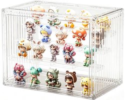 SnelShoppen - Acryl Vitrine Vitrinekast 3 Lagen Klein met Magnetische Deur - Transparante Opbergkast voor Modelauto's en Verzamelfiguren - Stapelbare