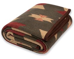SnelShoppen - ACUSHLA Deken van Merinowol 160x220 cm, Grote Sprei voor Slaapbank en Bedden, Zachte en Warme Dekens voor Camping, Picknick en Thuis, Ge