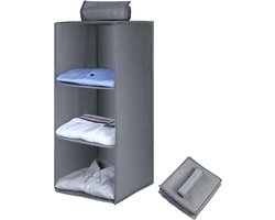 SnelShoppen - AiQInu Hangende Plank, Kast, Hangende Opbergrek met 3 Compartimenten, Opvouwbaar, Ruimtebesparend, Stabiele Hangende Organizer met Bambo