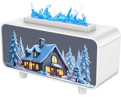 SnelShoppen - Aroma Diffuser 200ml Snowy Scene met Kleurrijke Lichten - USB Kabellengte zonder Adapter - Wit voor Ontspanning en Aromatherapie in Huis