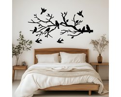 SnelShoppen - Aupawdy Vogel Wanddecoratie - 3D Rond Metaal Sculptuur - Moderne Wandversiering voor Woonkamer, Keuken, Slaapkamer, Hal - Kunst en Natuu