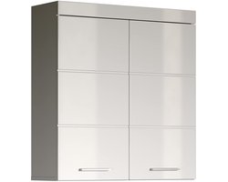 SnelShoppen - Badkamer Hangkast Wit Hoogglans 73 x 77 x 23 Cm - Trendteam Smart Living Amanda - Opbergruimte, Modern Design, Perfect voor Badkamer en