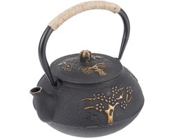 SnelShoppen - Cast Iron Teapot 900ml - Japanse Theepot voor Stovetop - Duurzame Theekan voor Thuiskeuken en Kantoor - Stijlvol en Functioneel