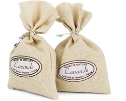 SnelShoppen - Compactor Set x 2 Lavendel geurzakjes Beige 2 x 7 x H.12.5 cm - Natuurlijk aroma voor kasten, laden en was - Provençaalse geur voor een