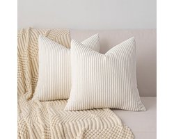 SnelShoppen - Cordsfluwelen Kussensloop Set van 2 - 45 x 45 cm - Sierkussen voor Bank, Slaapkamer, Woonkamer, Balkon - Moderne Decoratie, Zacht en Lux