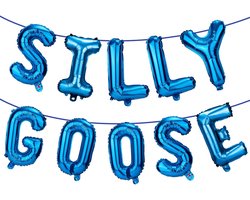 SnelShoppen - Crazy Goose Ballonnen Banner Wreath met Lint - Boerderij Dieren Verjaardagsfeest Decoraties voor Jongens en Meisjes (Blauw)